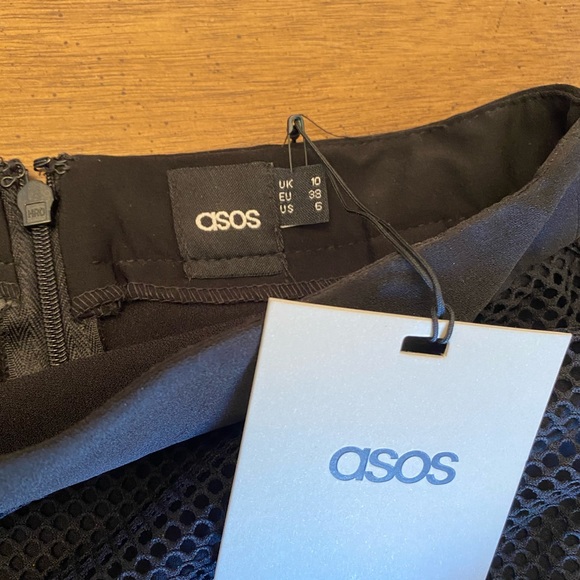 NWT ASOS Black Mesh Sheer Long Skirt - Picture 9 of 9